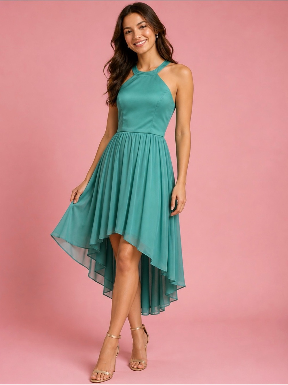 Josh &Jazz Emerald Green Halter Dress - Picture 10 of 10